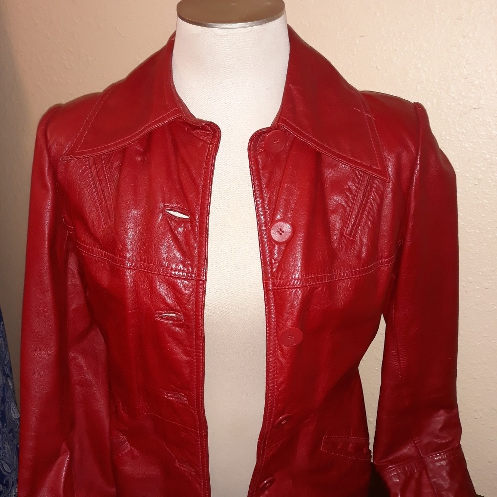 Retro Red Leather Jacket